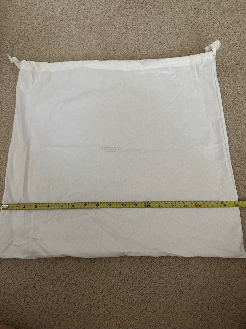 Hammitt White Drawstring Dust Bag with Gold Logo - Picture 3 of 4